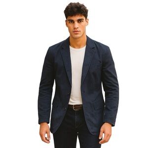 Gap 100% Cotton Navy Blazer Sport Coat Office Business Casual Preppy Old Money